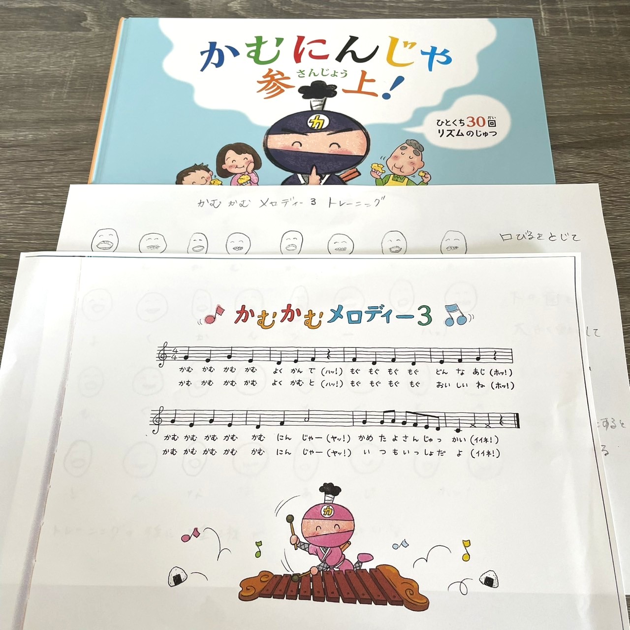保育園に行って、絵本の読みきかせ（かむ練習）