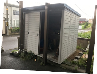 札幌手稲物置 製作 修理 移動 雪氷で滑る階段玄関に踏むと空気の力でバリバリ剝がすマットばりばり君 発明