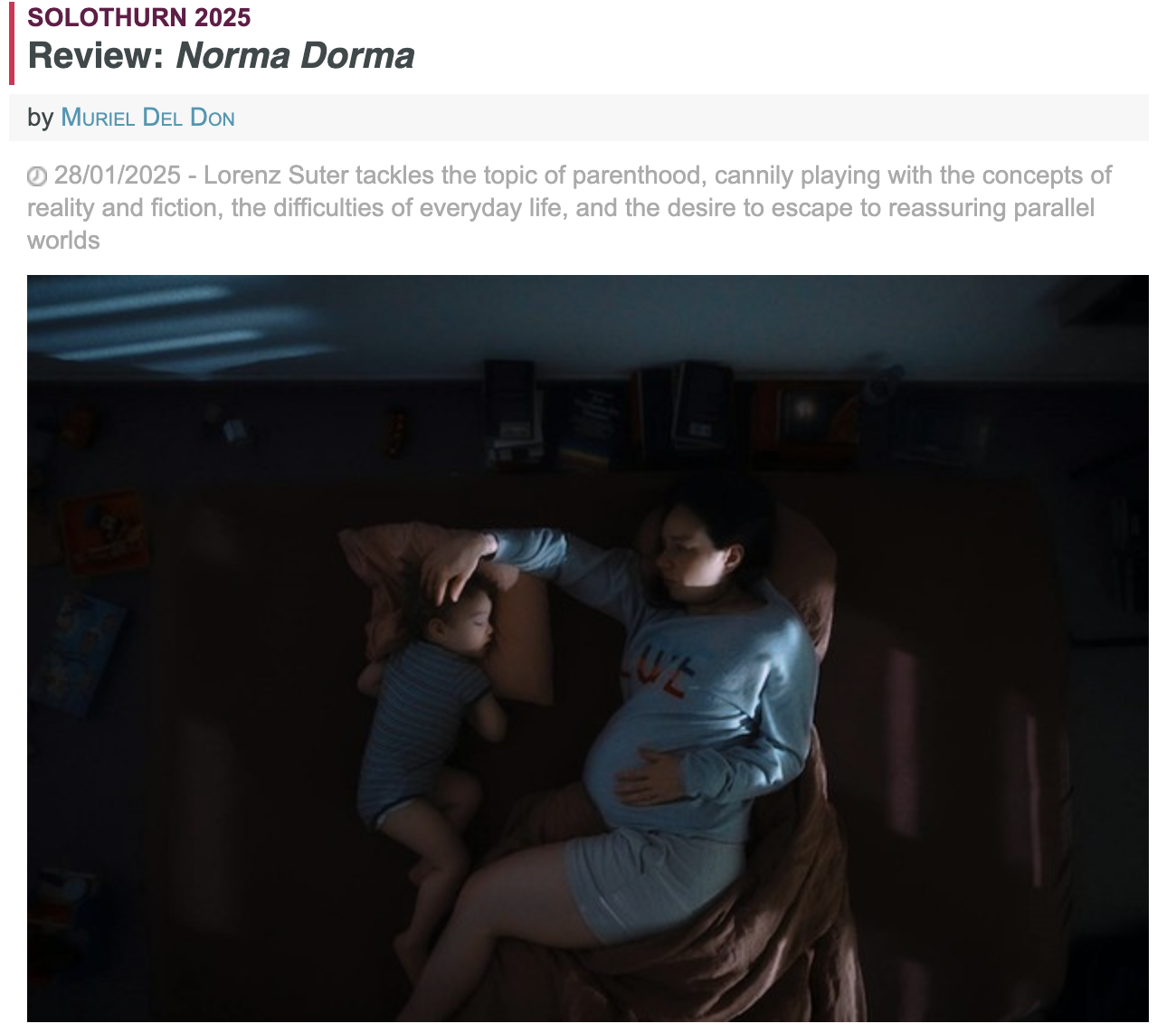 Artikel über "NORMA DORMA" im Cineuropa