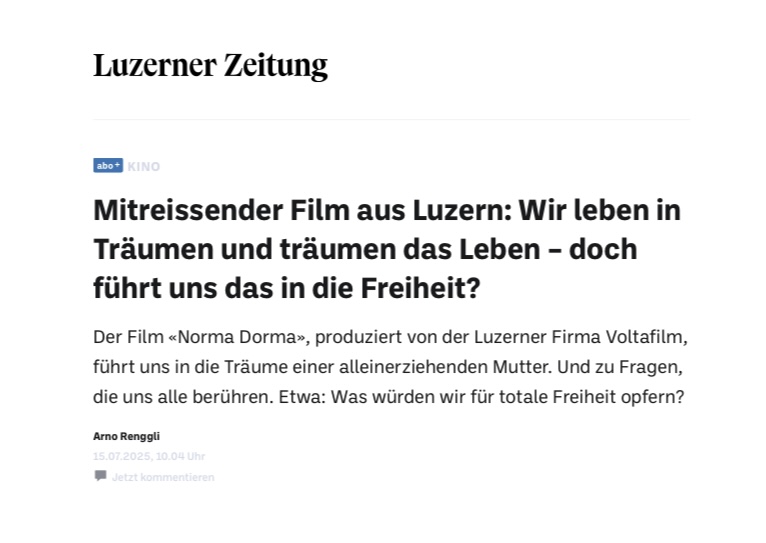 Artikel über "NORMA DORMA" in der LZ
