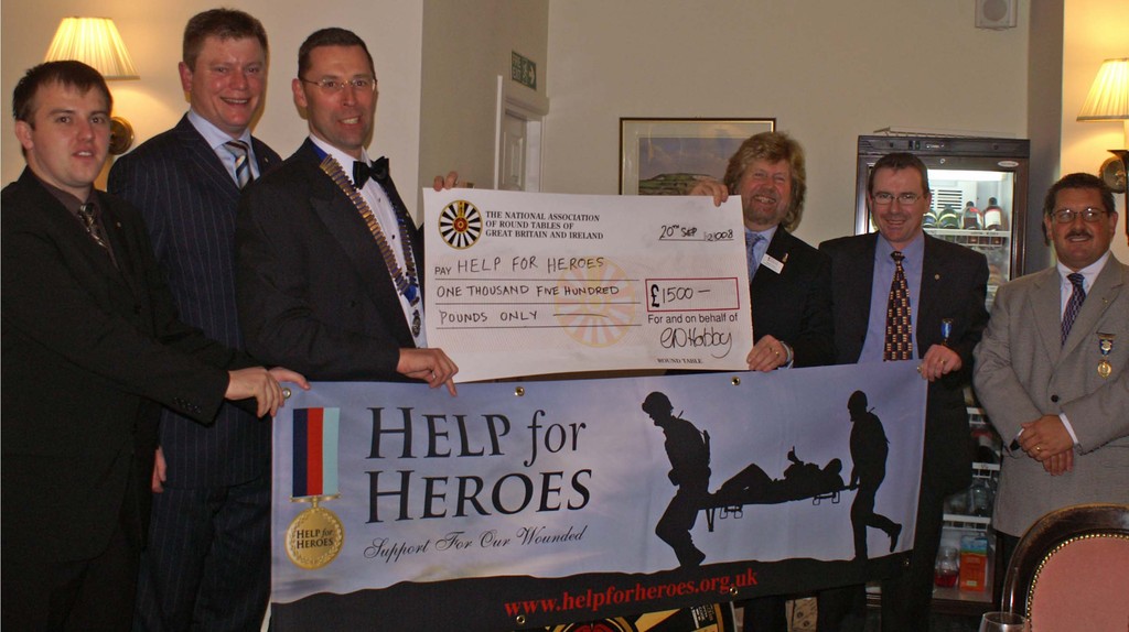 Past Tablers night. We presented a cheque for Help For Hero's