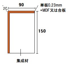 材木屋オンラインショップ　玄関框　上框の断面図