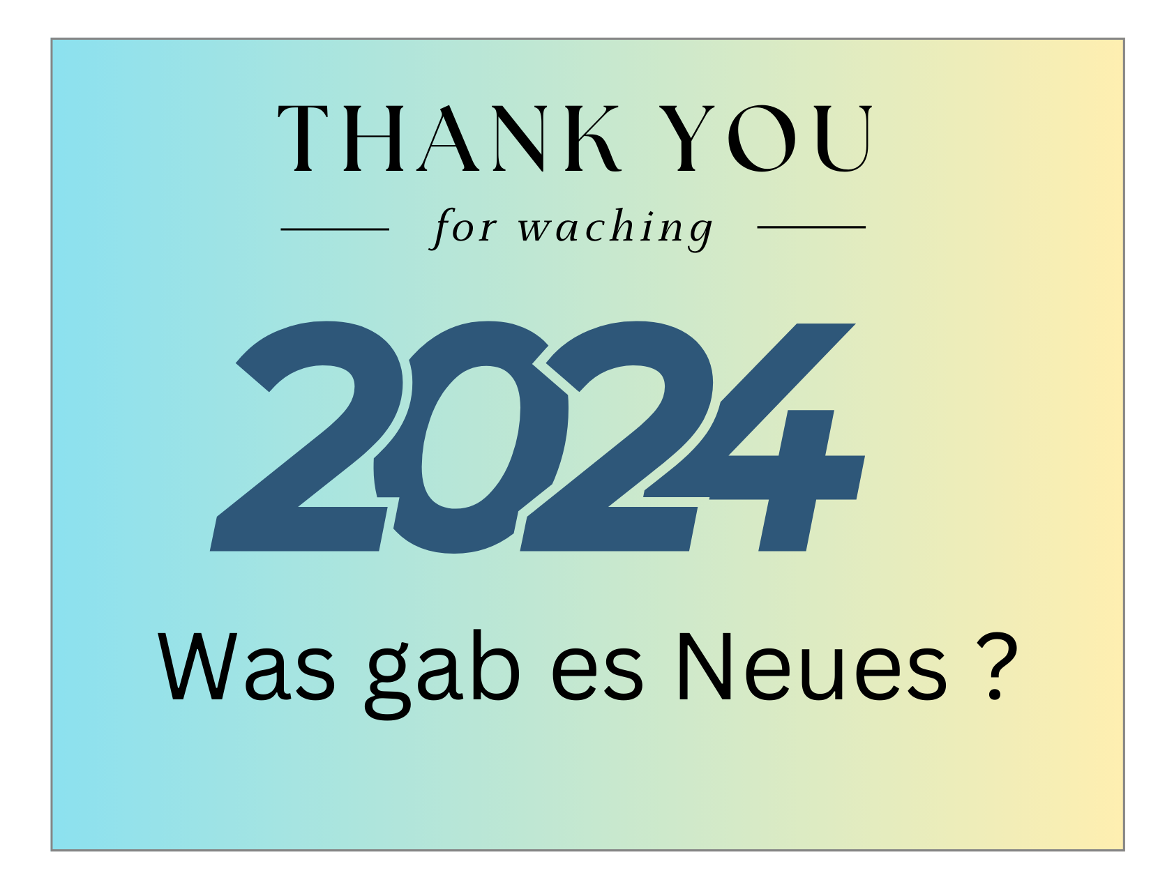 das war's