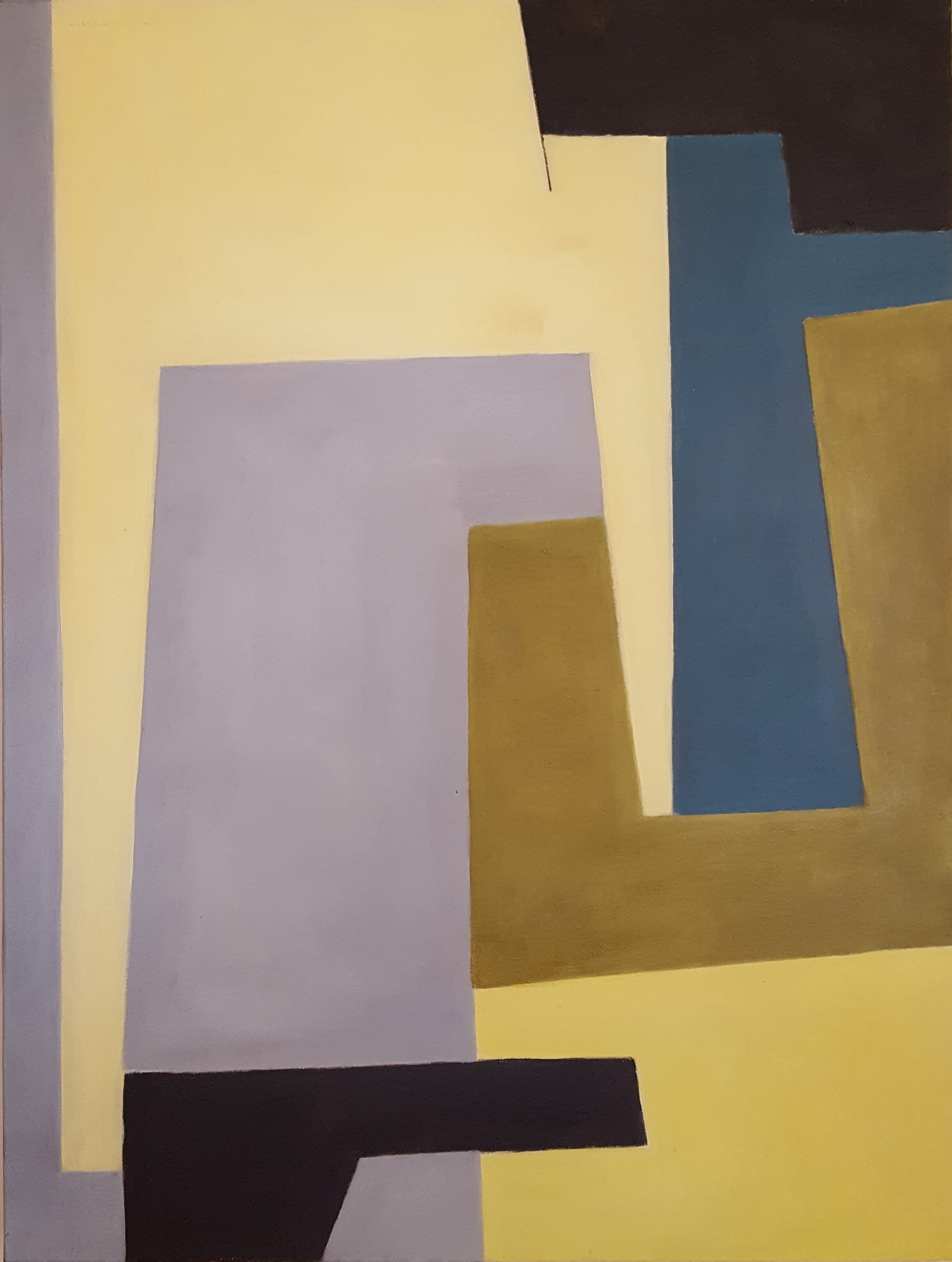 Géométrie bleue et jaune 2011  sur toile 46 X56 