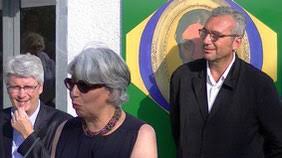 Dominique pendant le discours d'inauguration du musée