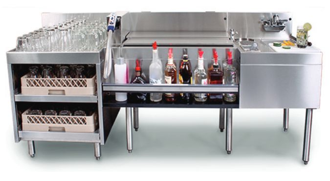 Professionelle Eisbox mit Flaschen Rail
