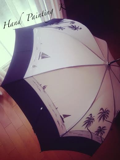 006　雨傘　60㎝　　HAWAII  黒　 SOLD OUT