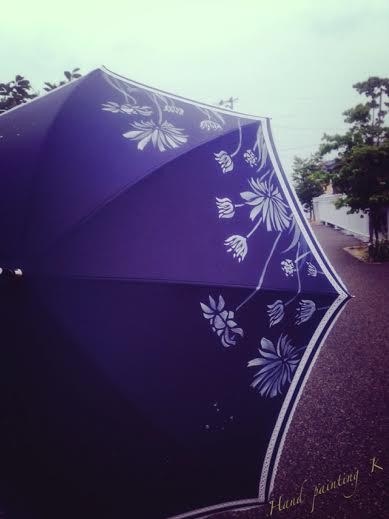 002　晴雨兼用傘　47㎝　フラワーネイビー　