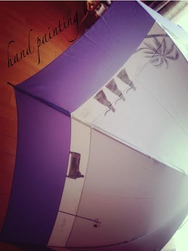 007　雨傘　60㎝　HAWAII　紫