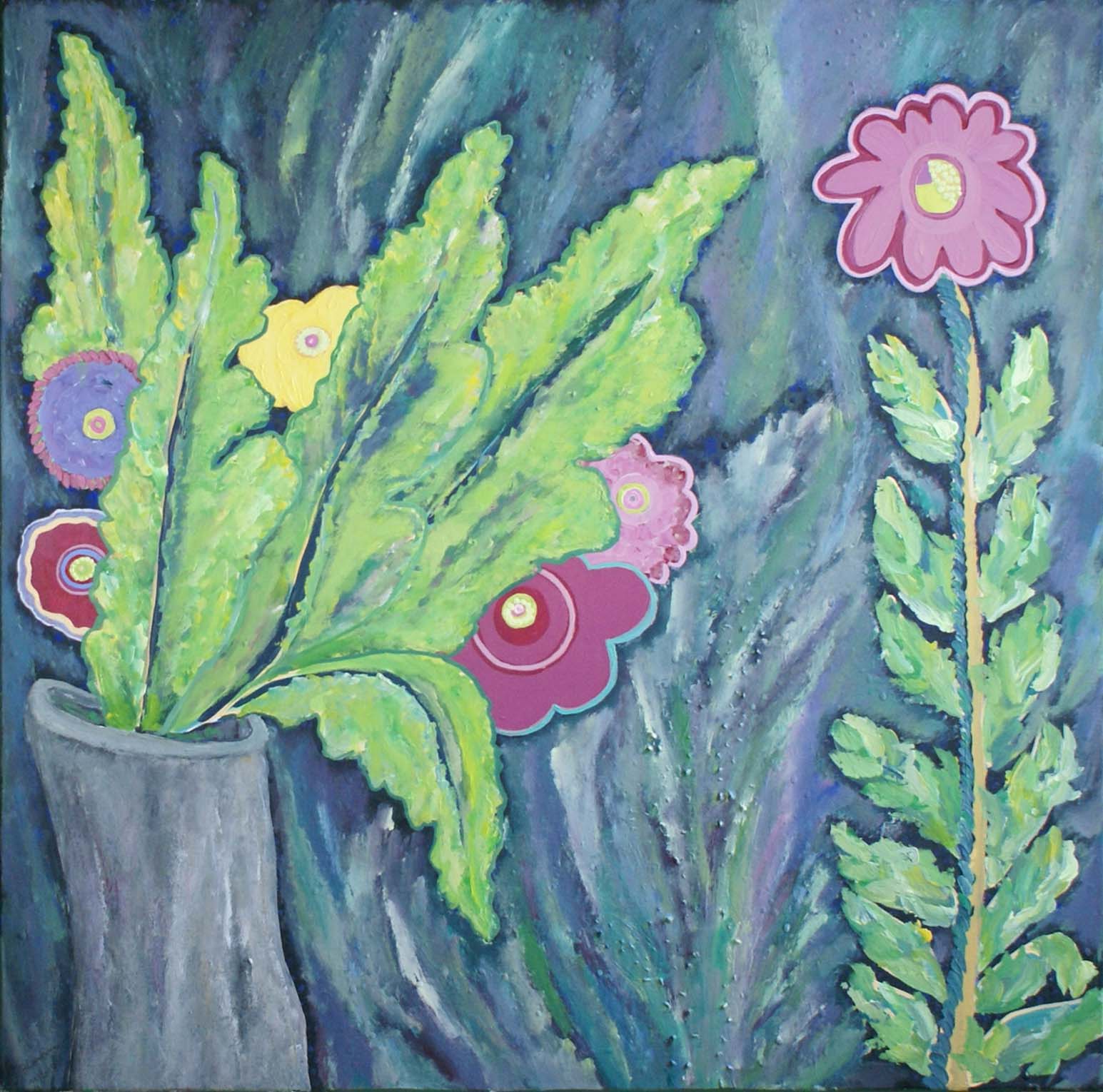 WVZ 504 2018 Blume an Vase Acryl 70x70