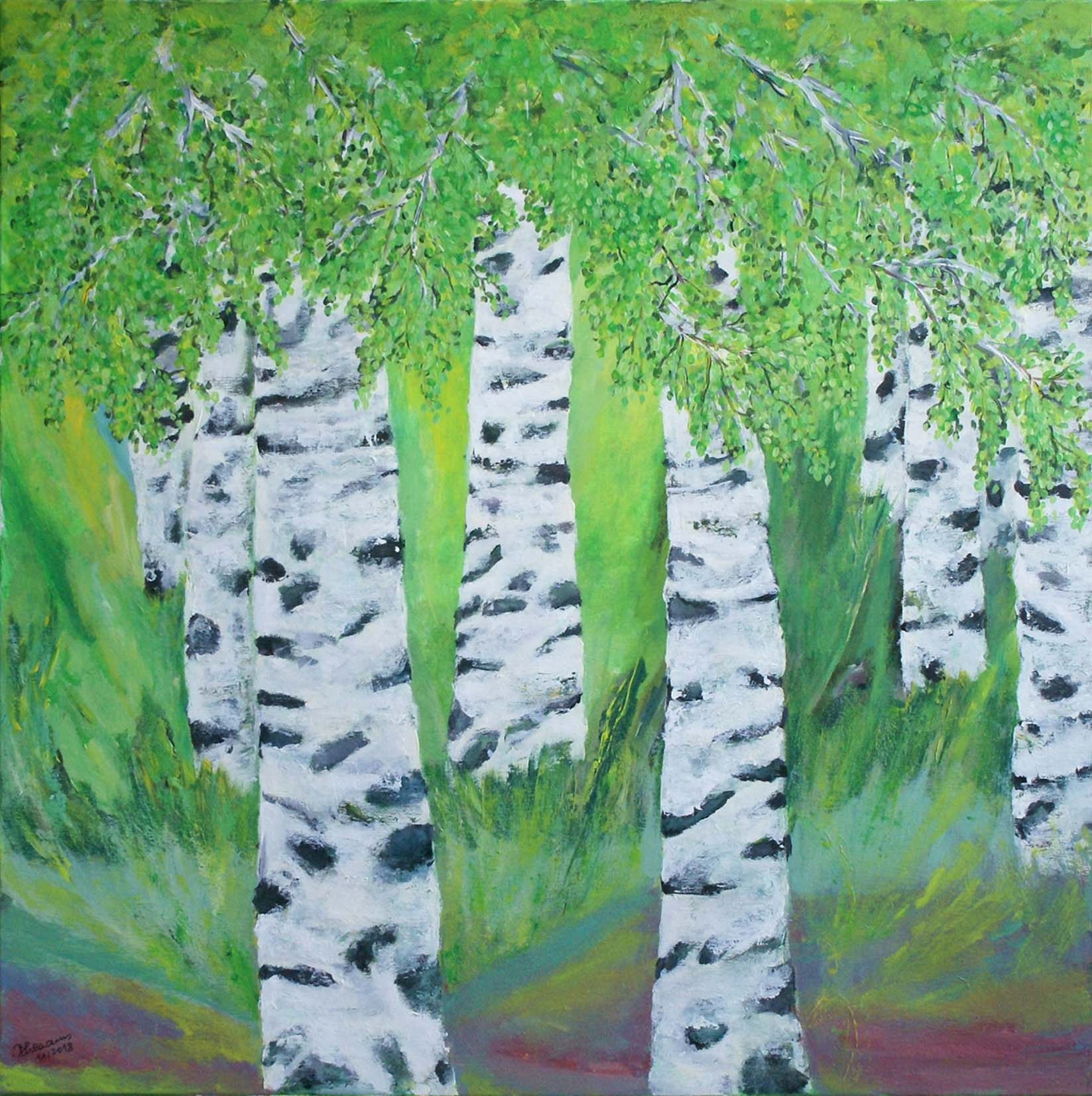 WVZ 494 2018 Birkenwald Acryl 70x70