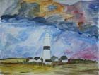 WVZ 123 2008  Leuchtturm bei Kampen Aquarell 30x40