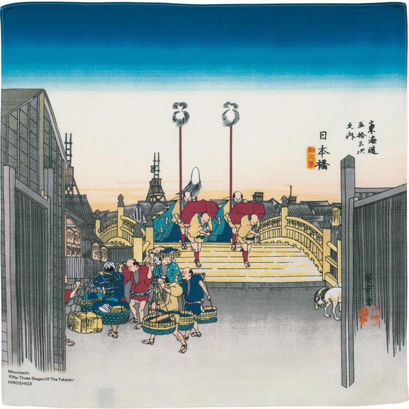 Art.No.6) "Morning view of Nihonbashi" by Utagawa Hiroshige