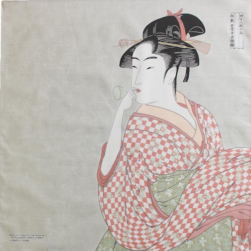 Art.No.5)"Woman blowing a Glass Toy" by Utamaro　　