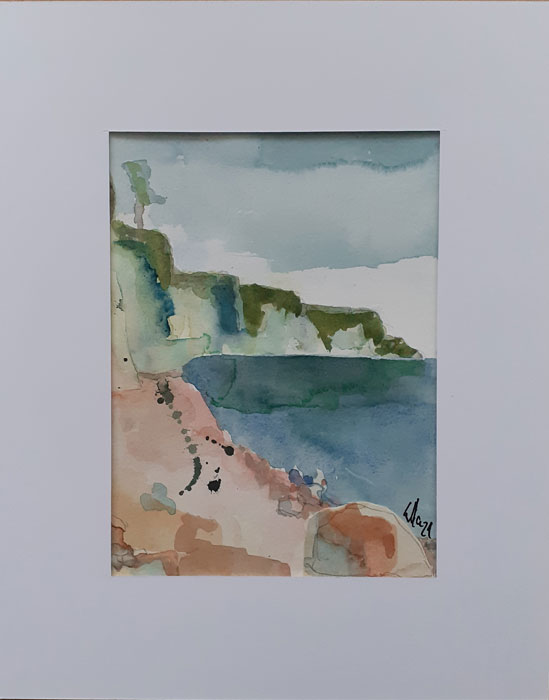 Bretagne, Aquarell auf Aquarellpapier, 14 x 19 cm, 2021