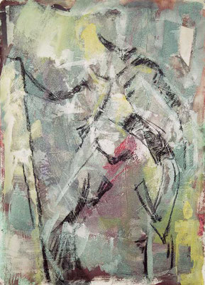 Akt 1, Acryl auf Bütten, 53 x 79 cm, 1996, verkauft