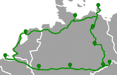 Die Reiseroute-Durch den Osten Deutschlands
