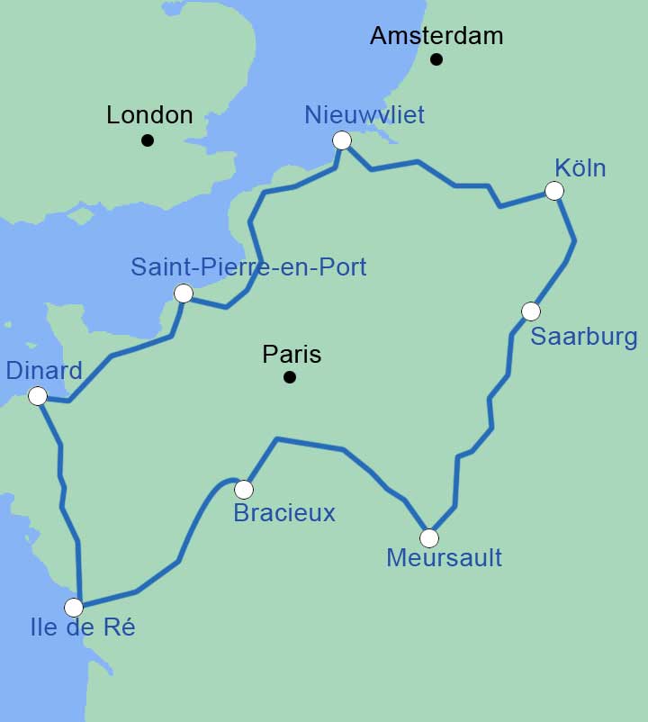 Route - Frankreichrundreise I