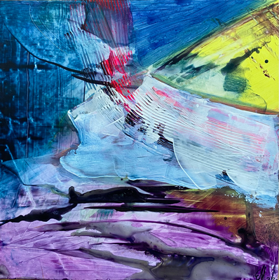 Ohne Titel, Acryl auf Steinpapier, 30 x 30 cm, 2023