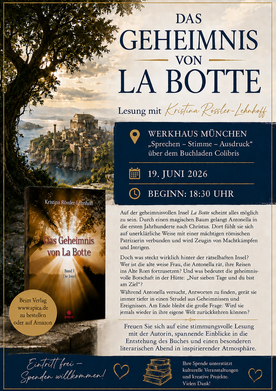 Buchpräsentation: Das Geheimnis von La Botte (Roman von Kristina Rössler-Lehnhoff)