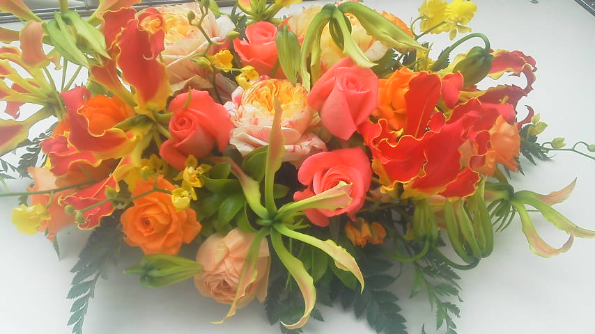 オレンジ系御祝花