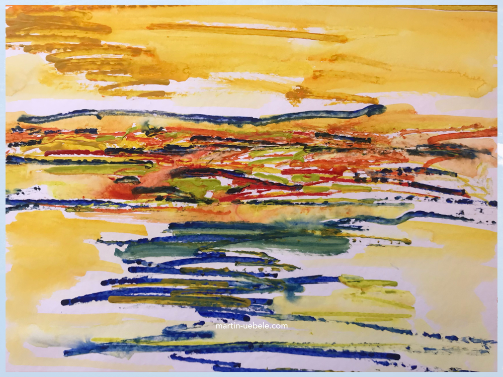 Horizont, Aquarell Mallorca, 60x40cm, Copyright by Martin Uebele