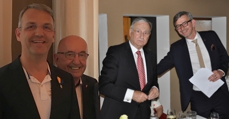 J.P. Cordes (li.) und H. Everding (3. v. li.) freuen sich mit P S. Kipp über die Auszeichnung durch H.G. Benthaus (2. v.li.)