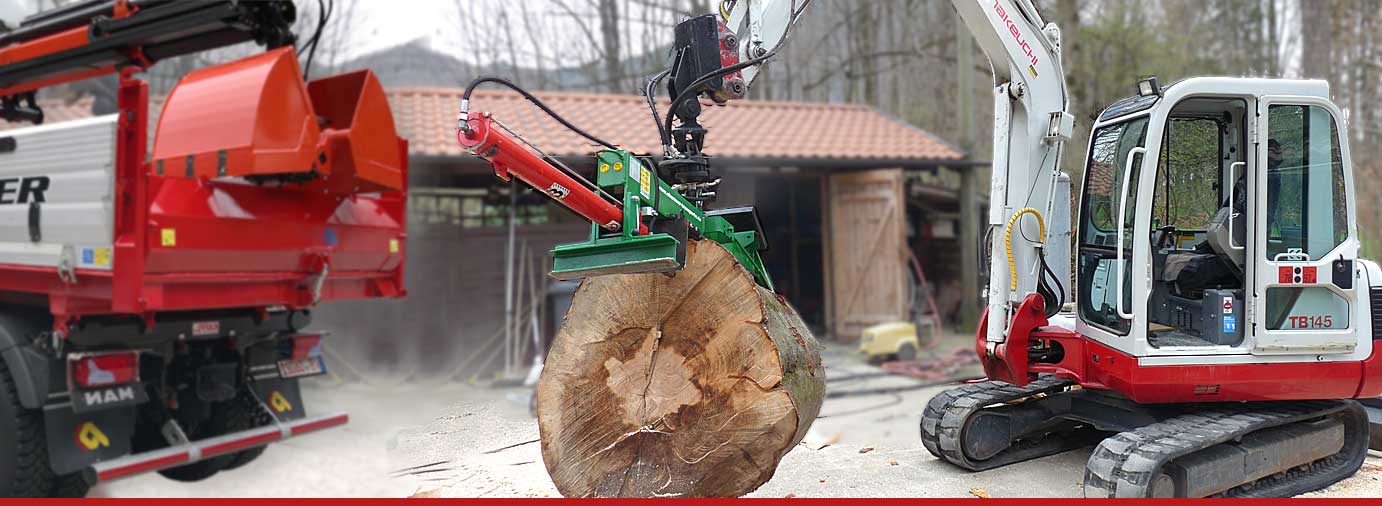 Holzspalter, Minibagger