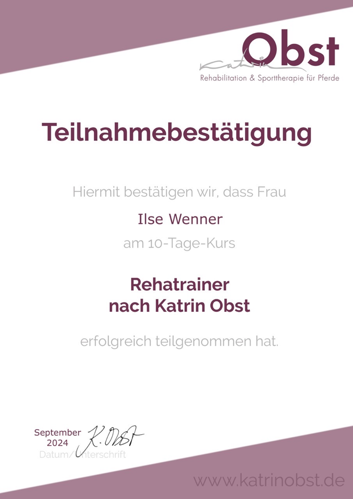 Rehatrainer nach Katrin Obst 