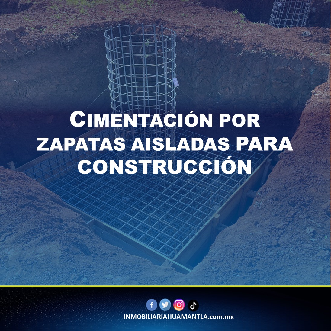 Cimentacion por zapatas aisladas para construccion