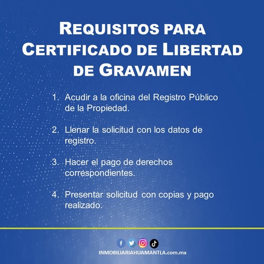 Requisitos para certificado de libertad de gravamen