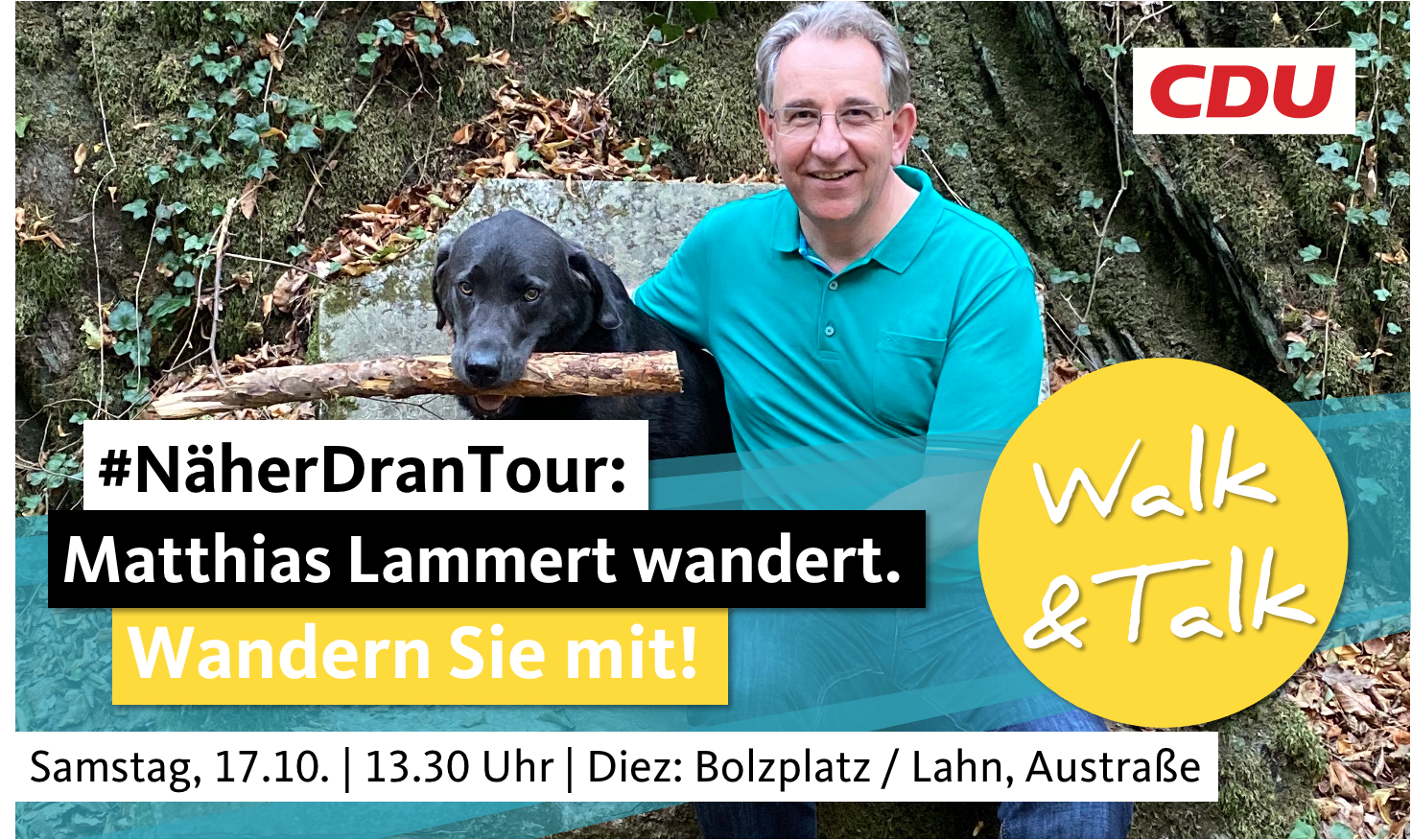 Näher-Dran-Tour am 17. Oktober mit Matthias Lammert  Mit „Walk&Talk“ von Diez nach Altendiez