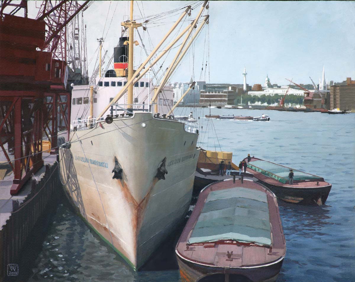 Upper Pool, London 1966  -  Öl auf Malplatte  36x46 cm  NFS