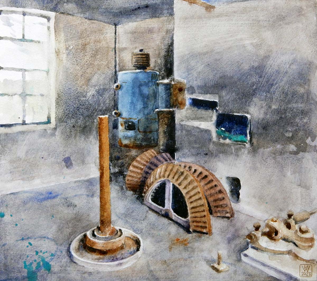 Aufgegeben (Mühle Malstedt) - Aquarell 33x37 cm