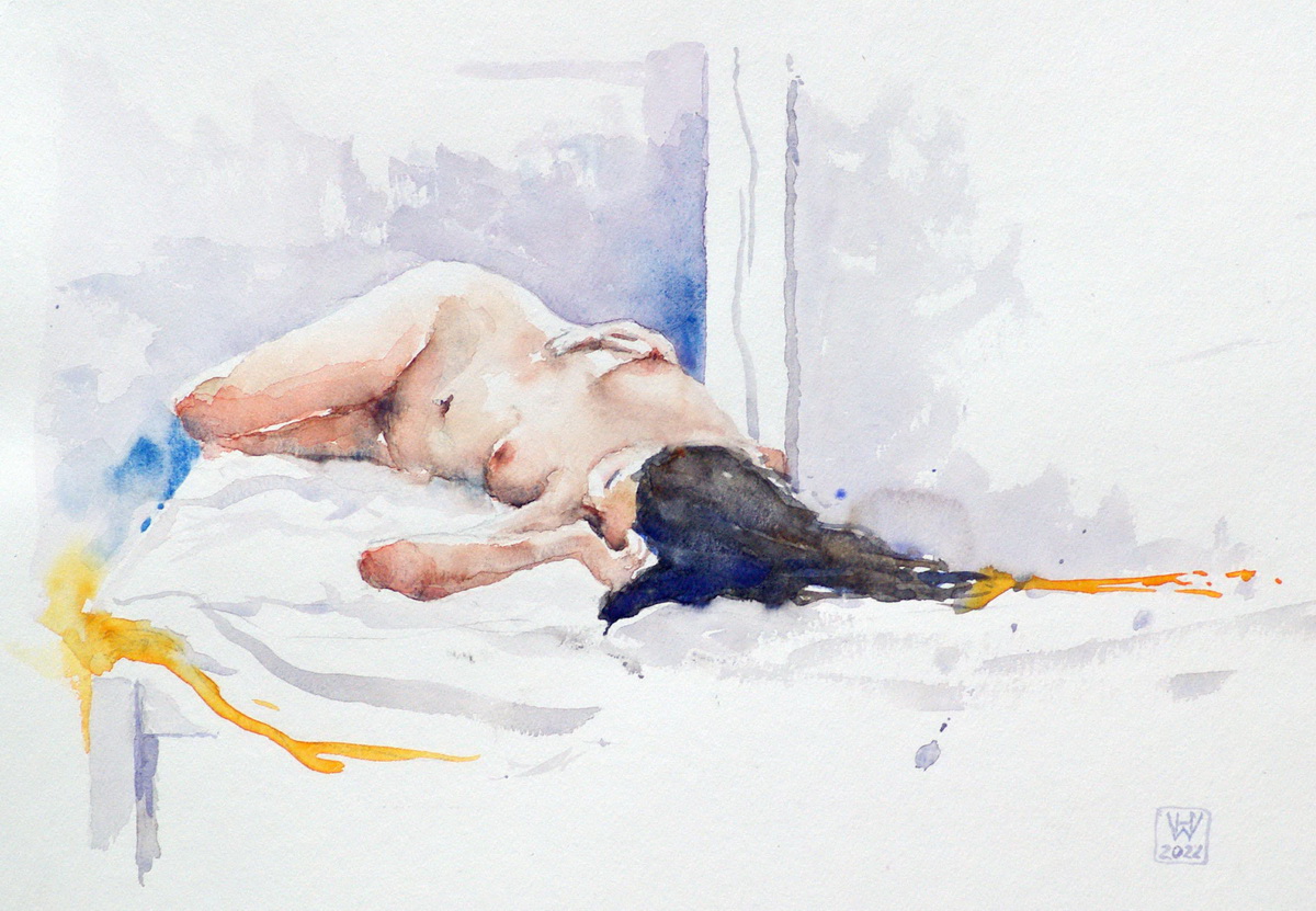 Akt 5, Aquarell 25x35 cm NFS