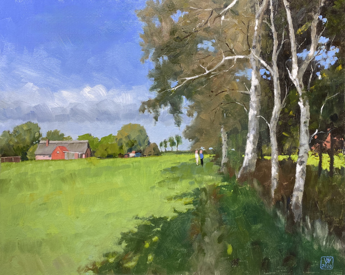 Bei Worpswede - Öl auf Malplatte  40x50 cm