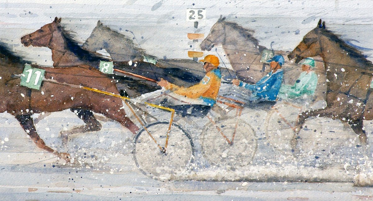 Wattrennen, Cuxhaven-Duhnen (Detail) - Aquarell 43x65 cm  NFS