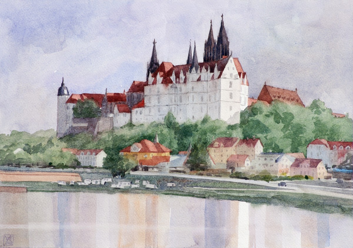 Meißen - Aquarell  35 x 50 cm