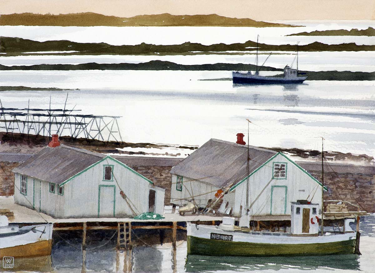 Lofoten-Impression, Nordnorwegen, um 1978 - Aquarell  33x46 cm  NFS