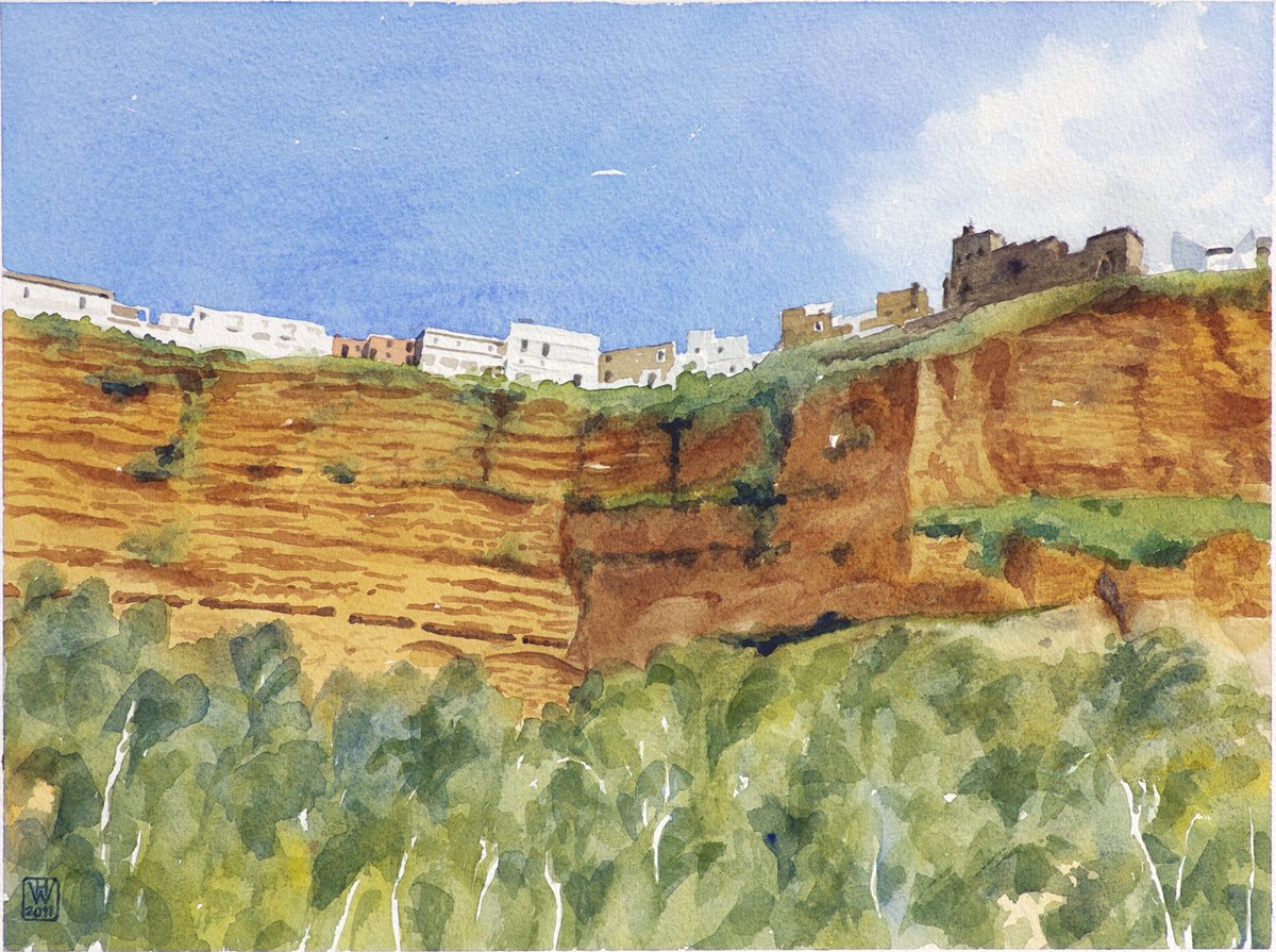 Arcos de la Frontera, Andalusien - Aquarell 32x43 cm
