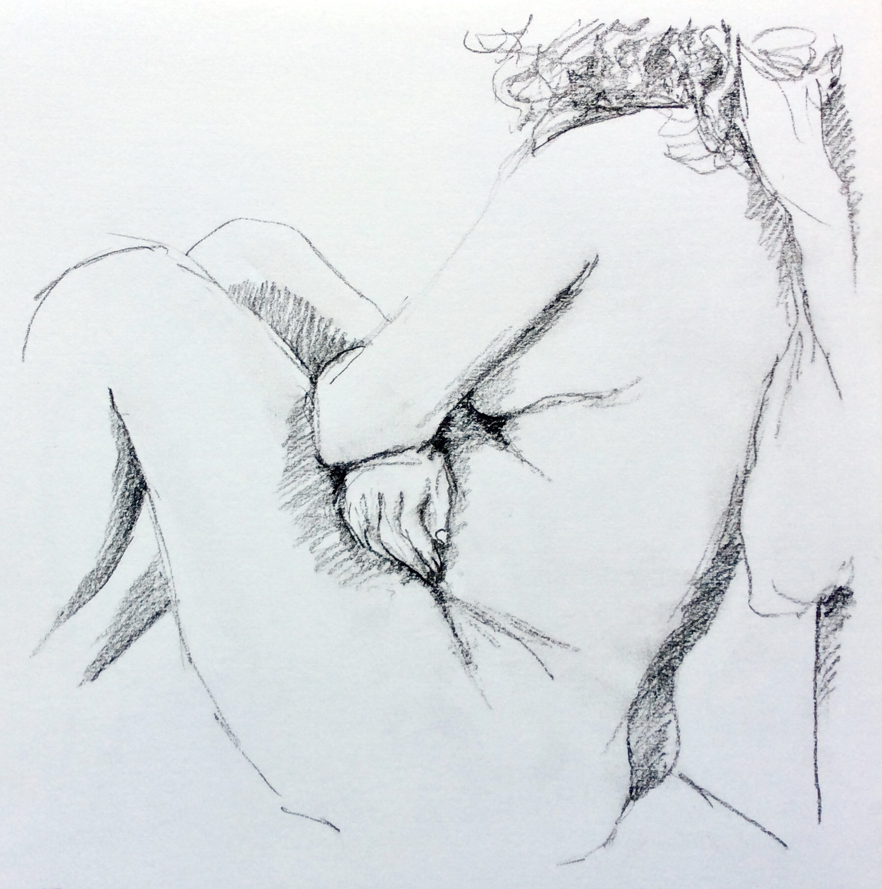 Akt 3, Kohle 25x25 cm NFS