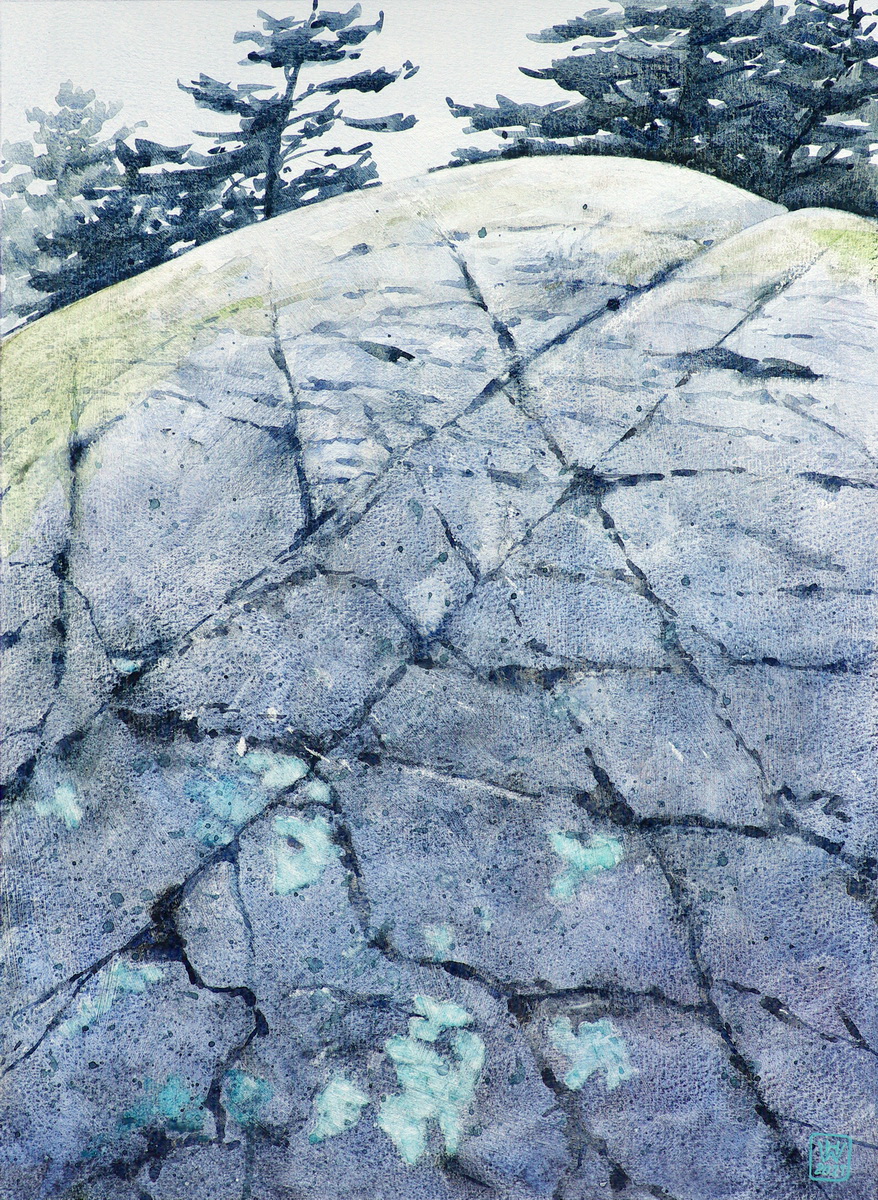 Spuren der Eiszeit (Finnland) - Aquarell  50x36 cm