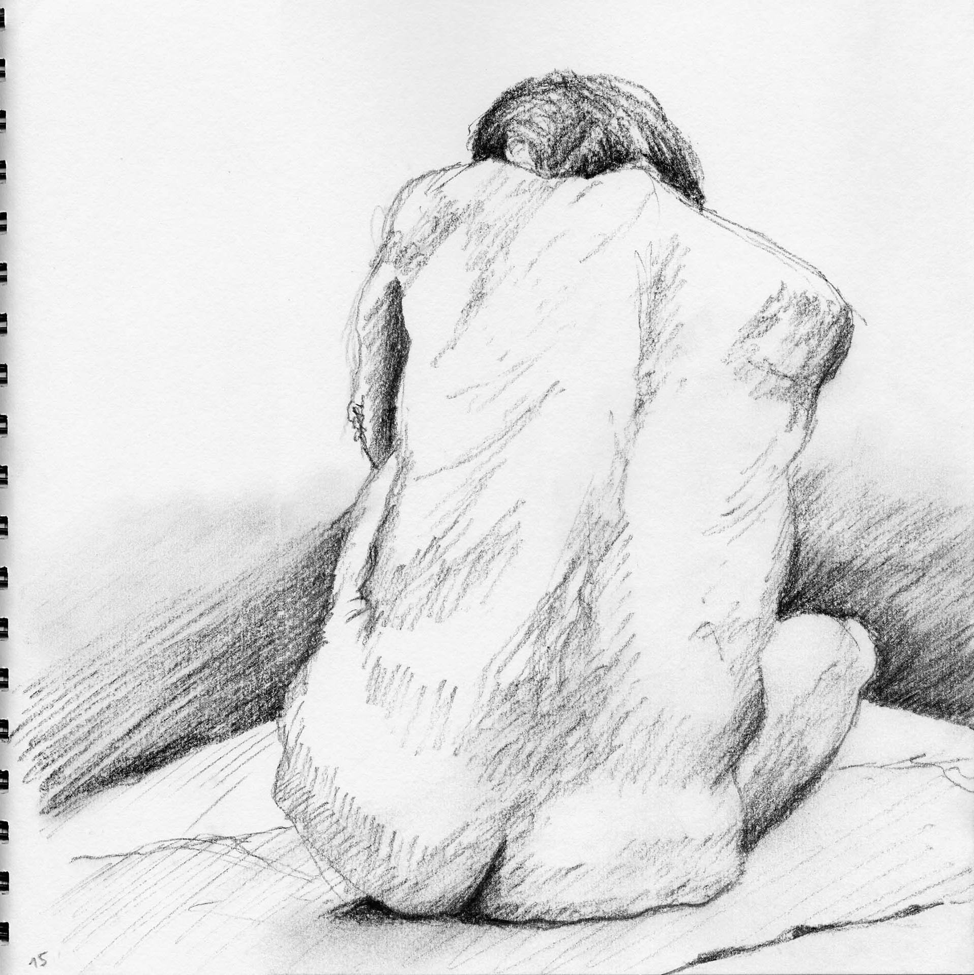 Akt 2, Kohle 25x25 cm NFS