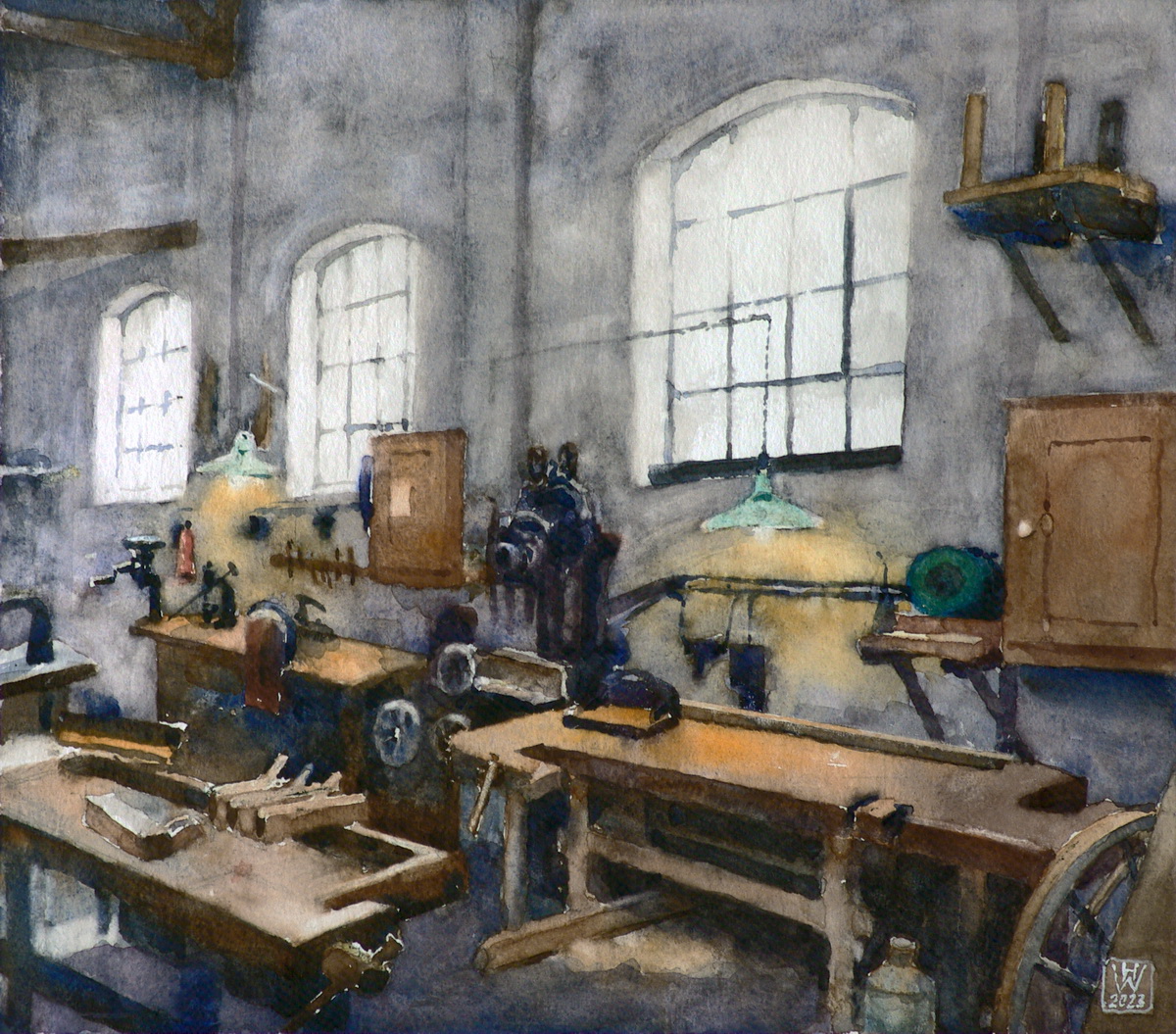 Tischlereimuseum Bremen - Aquarell (Studie)  26x29,5 cm  NFS