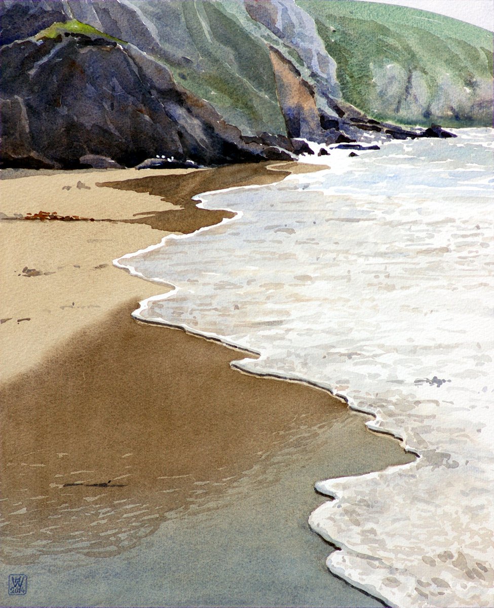 Bretagne, Küste bei Pointe du Raz - Aquarell  44x36 cm