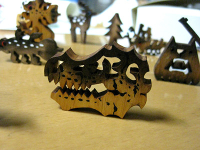 MY WOOD MONSTER MATCH BOX #9. ティラノサウルス ガイコツ ヘッド