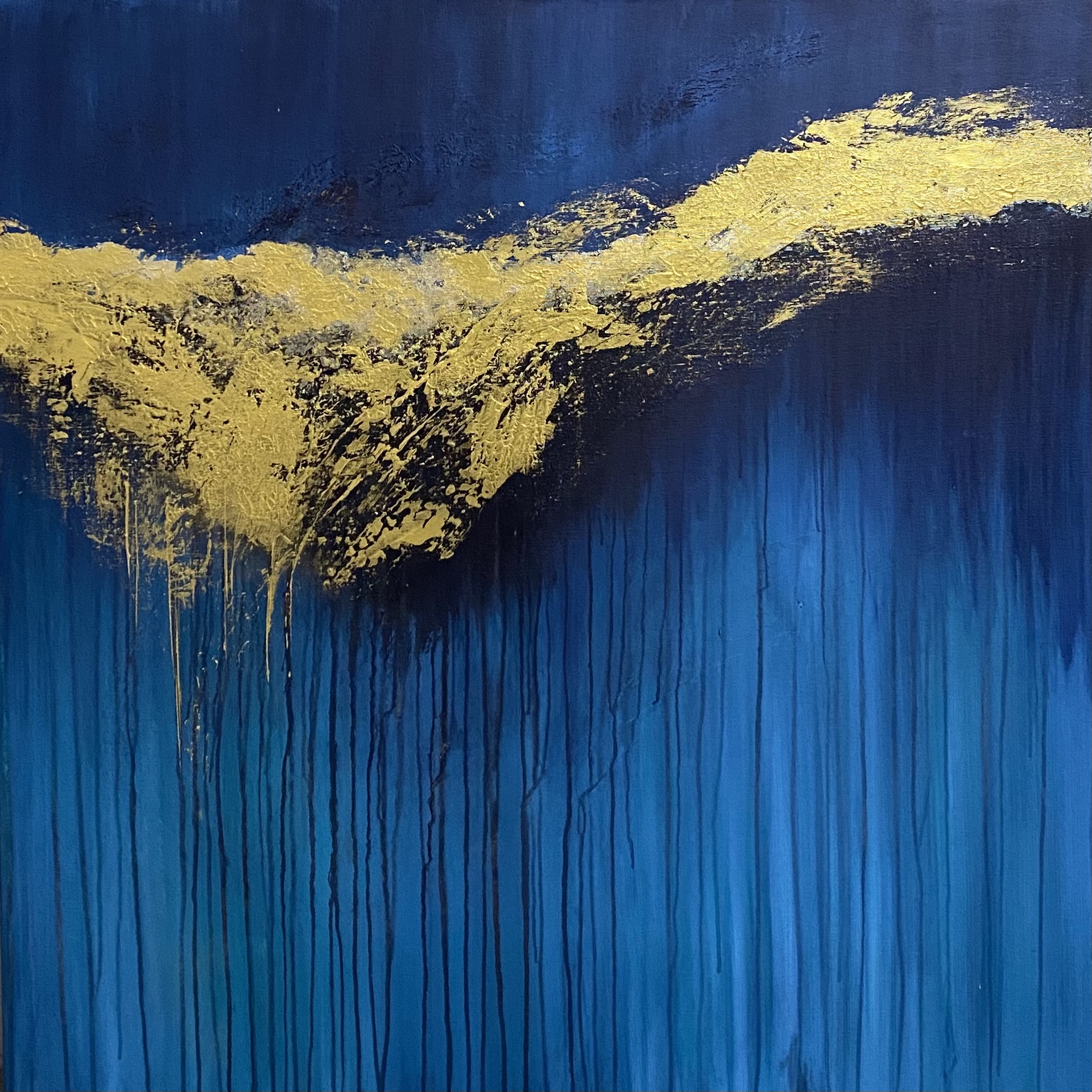 "Goldfluss II" 100 x 100 cm (2025)