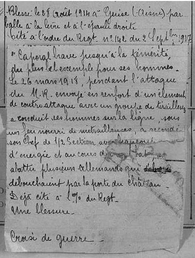René PAUMIER MPLF le 13 avril 1918 