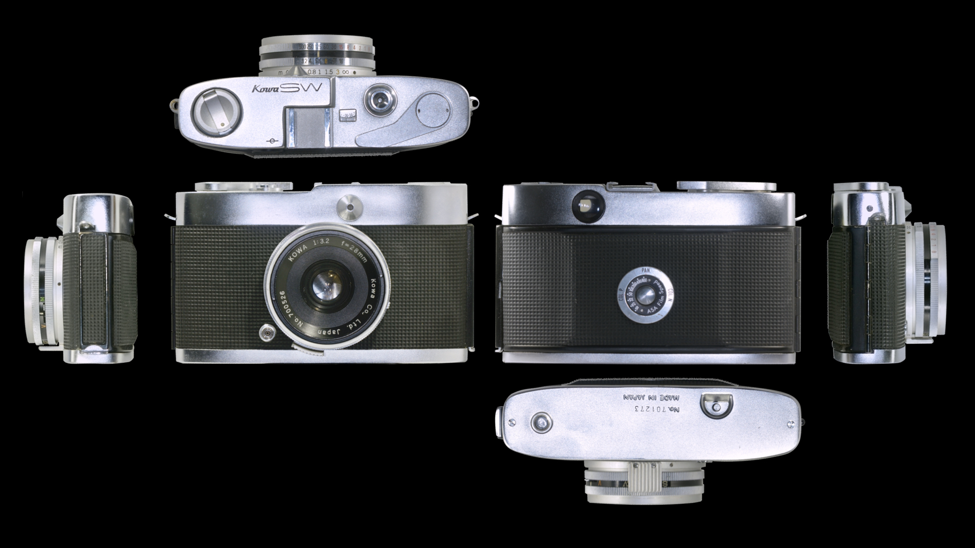 Kowa SW コンパクトカメラ 広角 レンズ 28mm f3.2 コーワ スーパーワイド ブラックボディ 興和 ジャンク 50173 漆黒の艶 Kowa SW 整備済極上品 コーワ 28mm F3.2 特徴的