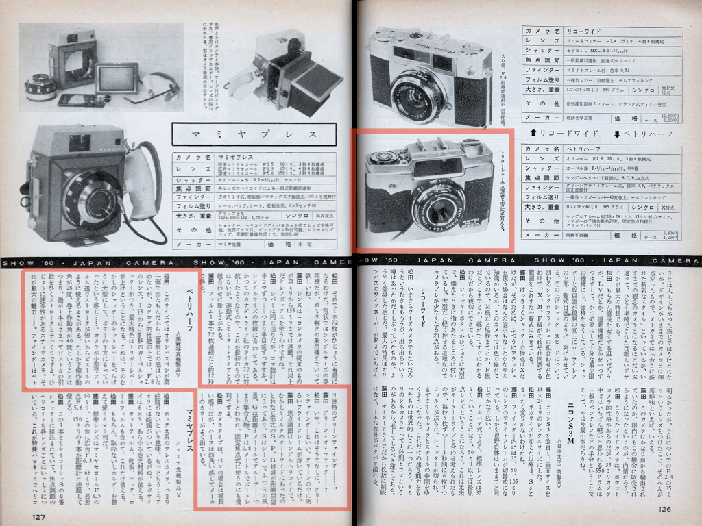 毎日カメラ1 960年 4月 陽春特別号の新商品紹介記事